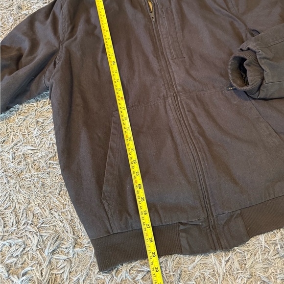 Lee Premium Select Men's Sherpa Lined Canvas Zip-Up Hooded Jacket XXL Brown - Picture 2 of 6